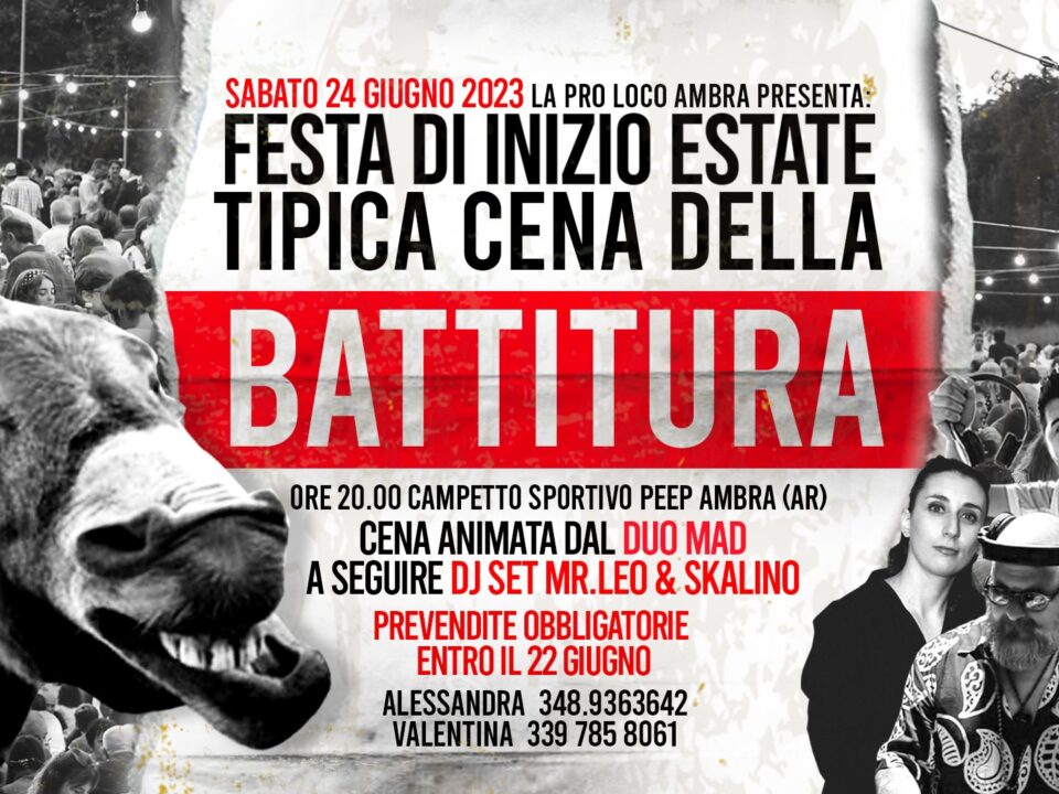 FESTA DI INIZIO ESTATE TIPICA CENA DELLA BATTITURA 2023