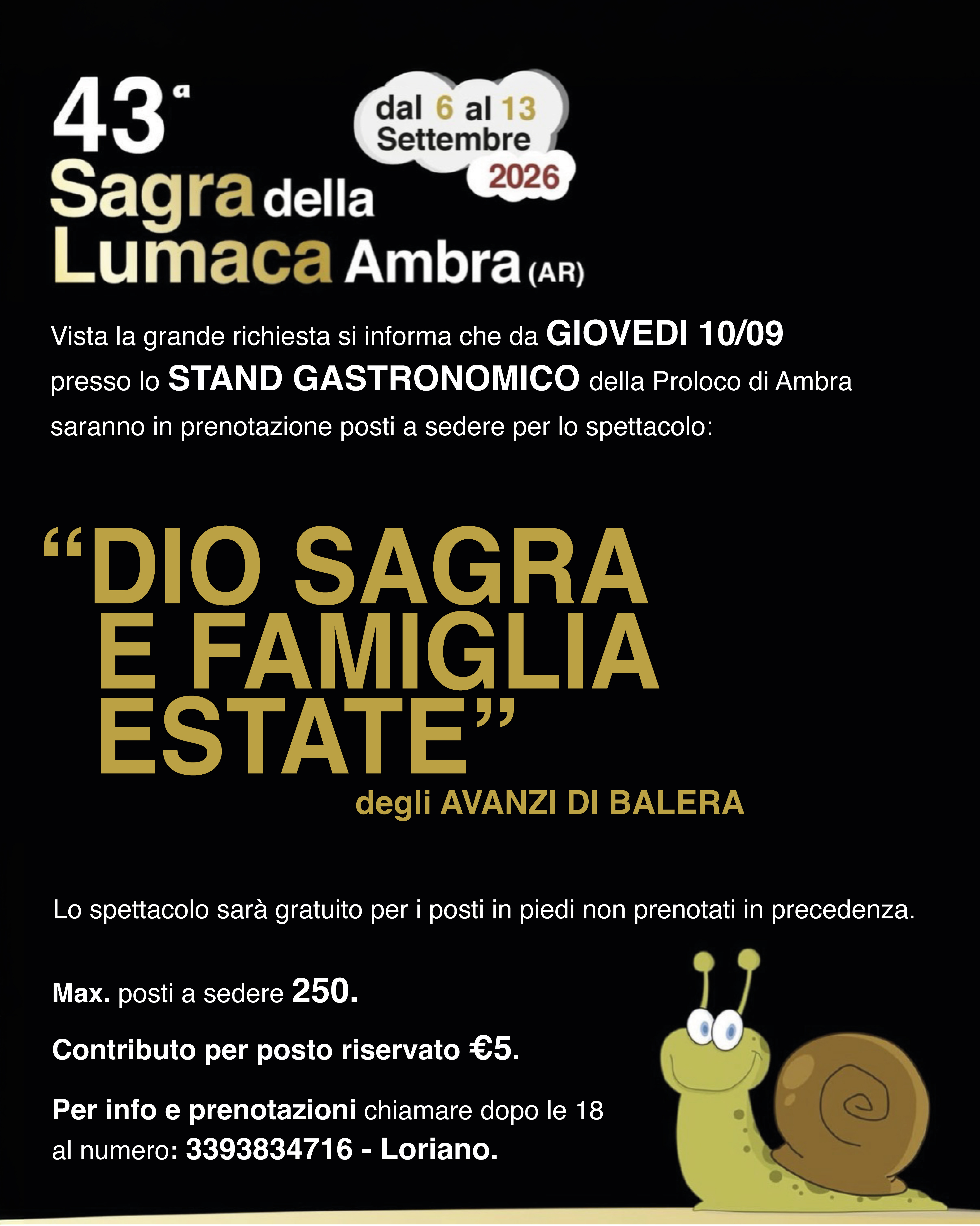 "DIO SAGRA E FAMIGLIA ESTATE" degli AVANZI DI BALERA